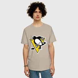 Футболка оверсайз мужская Pittsburgh Penguins, цвет: миндальный — фото 2