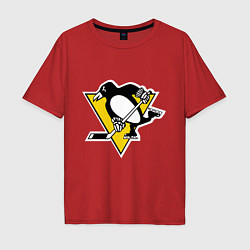 Футболка оверсайз мужская Pittsburgh Penguins, цвет: красный