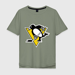 Футболка оверсайз мужская Pittsburgh Penguins, цвет: авокадо