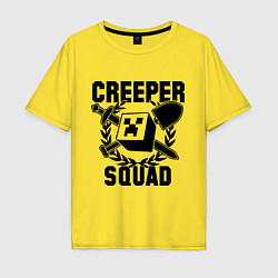 Футболка оверсайз мужская Creeper Squad, цвет: желтый