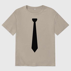 Футболка оверсайз мужская Галстук, цвет: миндальный