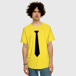 Футболка оверсайз мужская Галстук, цвет: желтый — фото 2