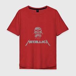 Футболка оверсайз мужская Metallica scool, цвет: красный