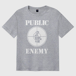 Футболка оверсайз мужская Public Enemy, цвет: меланж