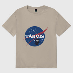 Футболка оверсайз мужская Tardis NASA, цвет: миндальный