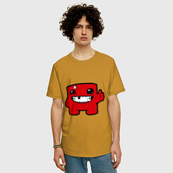 Футболка оверсайз мужская Super Meat Boy, цвет: горчичный — фото 2
