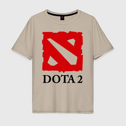 Футболка оверсайз мужская Dota 2: Logo, цвет: миндальный