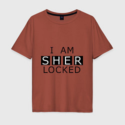 Футболка оверсайз мужская I am Sherlocked, цвет: кирпичный