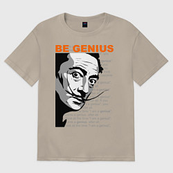 Футболка оверсайз мужская Dali: Be Genius, цвет: миндальный