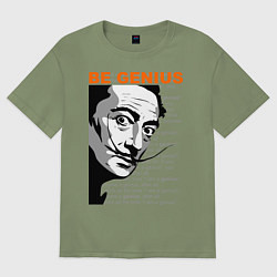 Футболка оверсайз мужская Dali: Be Genius, цвет: авокадо