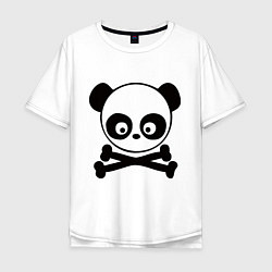 Мужская футболка оверсайз Skull panda