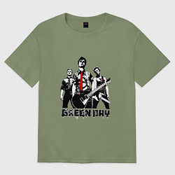 Футболка оверсайз мужская Группа Green Day, цвет: авокадо