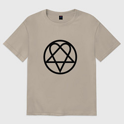 Футболка оверсайз мужская HIM Symbol, цвет: миндальный