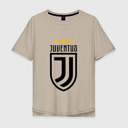 Футболка оверсайз мужская Juventus FC: 3 stars, цвет: миндальный