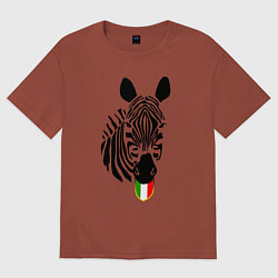 Футболка оверсайз мужская Juventus Zebra, цвет: кирпичный