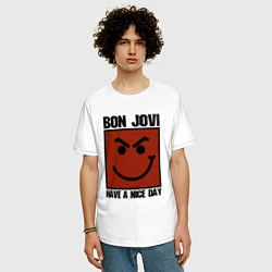 Футболка оверсайз мужская Bon Jovi: Have a nice day, цвет: белый — фото 2