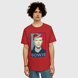 Футболка оверсайз мужская Bowie Poster, цвет: красный — фото 2