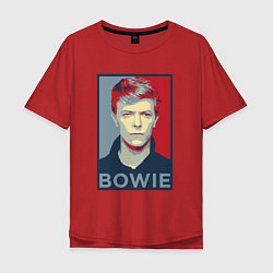 Футболка оверсайз мужская Bowie Poster, цвет: красный