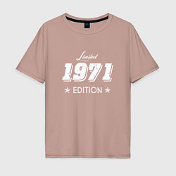 Футболка оверсайз мужская Limited Edition 1971, цвет: пыльно-розовый