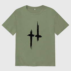 Футболка оверсайз мужская Hunt: Showdown Black Logo, цвет: авокадо