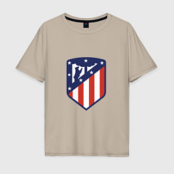 Футболка оверсайз мужская Atletico Madrid, цвет: миндальный