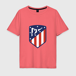 Футболка оверсайз мужская Atletico Madrid, цвет: коралловый