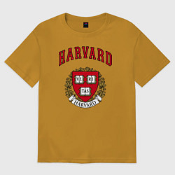 Футболка оверсайз мужская Harvard university, цвет: горчичный