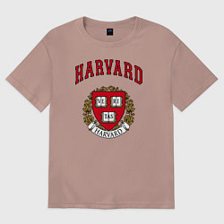 Футболка оверсайз мужская Harvard university, цвет: пыльно-розовый