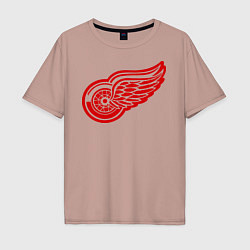 Футболка оверсайз мужская Detroit Red Wings: Pavel Datsyuk, цвет: пыльно-розовый