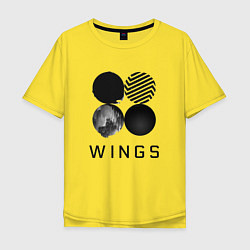 Футболка оверсайз мужская BTS Wings, цвет: желтый