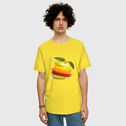 Футболка оверсайз мужская Мега яблоко, цвет: желтый — фото 2