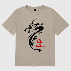 Мужская футболка оверсайз Иероглиф дракон