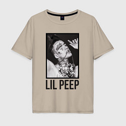 Футболка оверсайз мужская Lil Peep: Black Style, цвет: миндальный