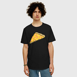 Футболка оверсайз мужская Bitcoin Pizza, цвет: черный — фото 2