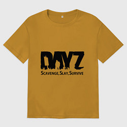 Футболка оверсайз мужская DayZ: Slay Survive, цвет: горчичный
