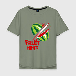 Футболка оверсайз мужская Fruit Ninja, цвет: авокадо
