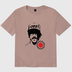 Футболка оверсайз мужская Red Hot Chili Peppers: Off, цвет: пыльно-розовый