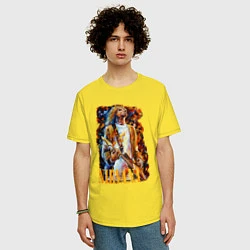 Футболка оверсайз мужская Cobain Art, цвет: желтый — фото 2