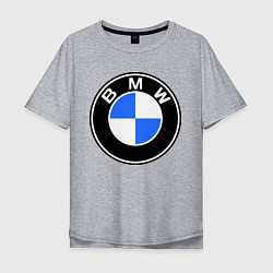 Футболка оверсайз мужская Logo BMW, цвет: меланж