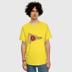 Футболка оверсайз мужская Твой кусочек пиццы, цвет: желтый — фото 2