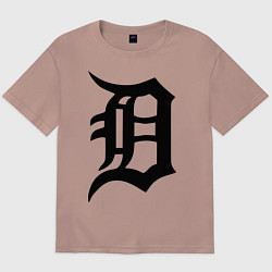 Футболка оверсайз мужская Detroit Tigers, цвет: пыльно-розовый