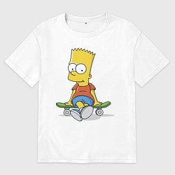 Мужская футболка оверсайз Барт на скейте