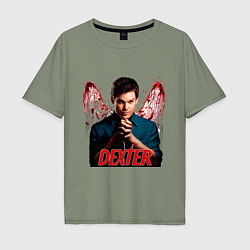 Футболка оверсайз мужская Dexter: Blooded wings, цвет: авокадо