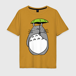 Мужская футболка оверсайз Totoro с зонтом
