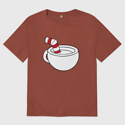 Футболка оверсайз мужская Red Cuphead, цвет: кирпичный