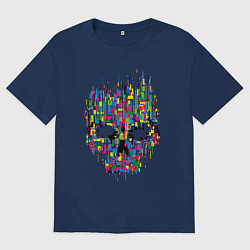 Футболка оверсайз мужская Череп, цвет: тёмно-синий