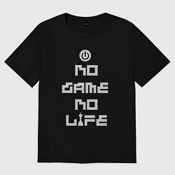 Футболка оверсайз мужская No game No life, цвет: черный