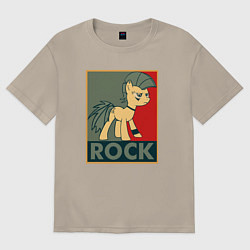 Футболка оверсайз мужская Rock Pony, цвет: миндальный
