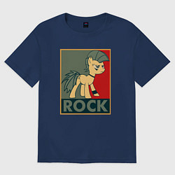 Футболка оверсайз мужская Rock Pony, цвет: тёмно-синий