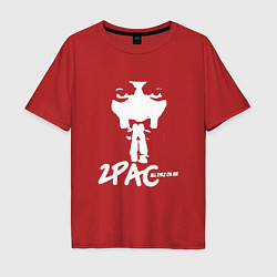 Футболка оверсайз мужская 2Pac: All Eyez On Me, цвет: красный